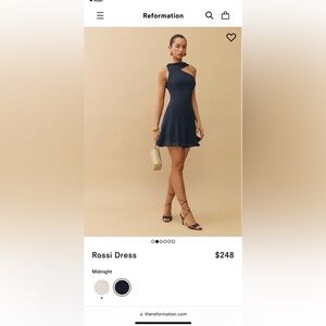 Reformation Rossi Dress Navy Blue